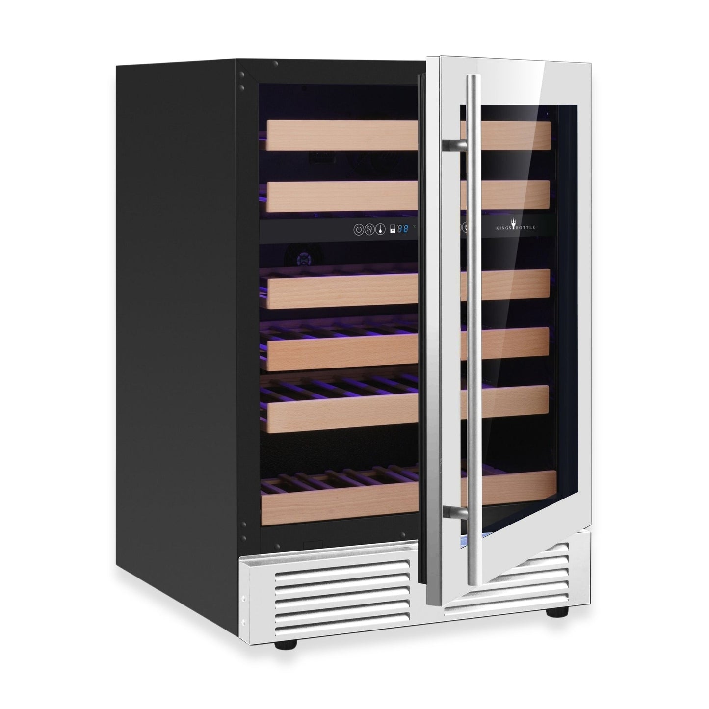 24-Inch Under-Counter Dual Zone Wine Cooler with Low-E Glass Door