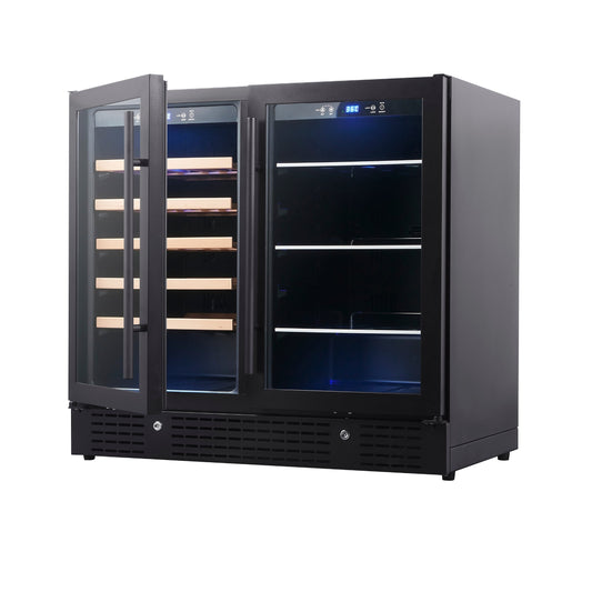 Kings Bottle 36-inch Beer and Wine Cooler Combination with Low-E Glass Door