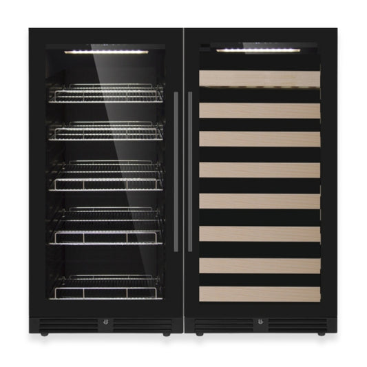 47" High Upright Wine & Beverage Refrigerator Combo with Low-E Glass Door