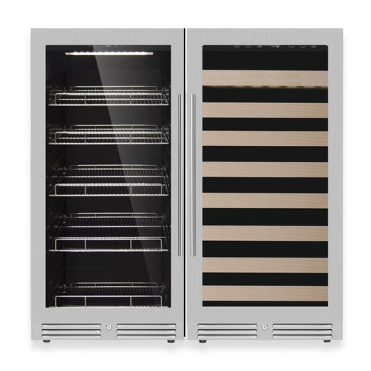 Kings Bottle 47" High Upright Wine & Beverage Refrigerator Combo with Low-E Glass Door