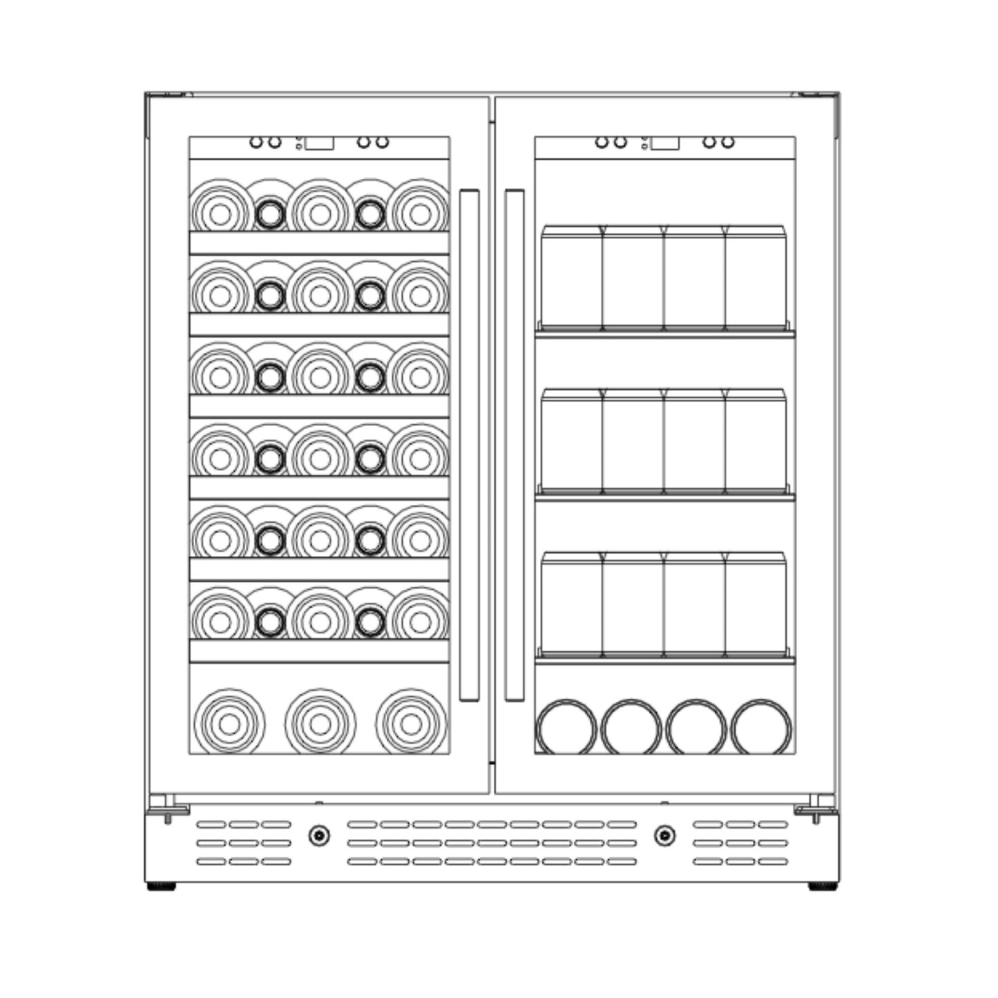 30-inch Combination Beer and Wine Cooler with Low-E Glass Door